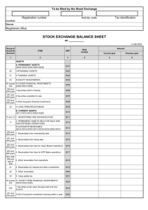 stock exchange balance sheet