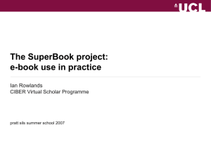 The SuperBook project: e
