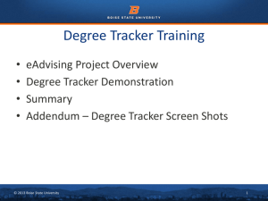 Welcome! Degree Tracker Training