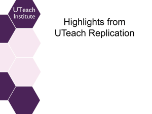 Highlights: National UTeach Program Replication