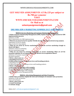 smu mba sem 1 summer 2015 View notes - smu mba sem 1 spring 2017 assignments from mba 0024 at sikkim manipal university get solved assignments at rs125 per subject or rs700 per. smu mba sem 1 summer 2015 View notes - smu mba sem 1 spring 2017 assignments from mba 0024 at sikkim manipal university get solved assignments at rs125 per subject or rs700 per.
