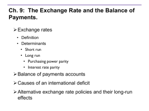 The exchange rate and the balance of payments.
