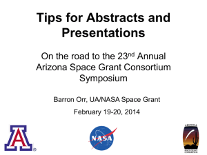 Symposium Tips Presentation - Arizona Space Grant Consortium
