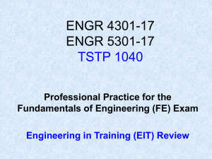 Certification of Engineer in Training (EIT)