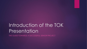 Introduction of the TOK Presentation