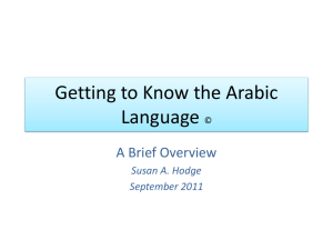 Getting To Know The Arabic Language: Powerpoint Presentation