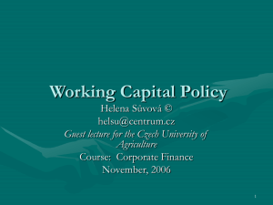 Working capital - lecture 21112006
