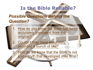 The Reliability of the Bible - International Student Ministry