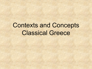 Contexts and Concepts Classical Greece