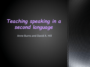 Teaching speaking in a second language
