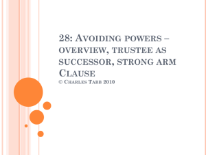 Class 28: Avoiding powers * overview, trustee as successor, strong