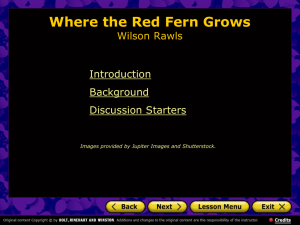 Introduction to Where the Red Fern Grows