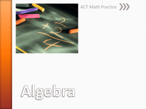 Numerical Skills and Pre-Algebra