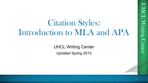 Citation Styles: MLA vs. APA - University of Houston