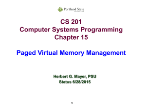 LN 15: Virtual Memory Management