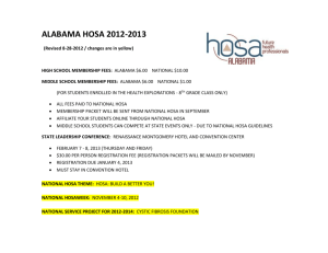 HOSA Events Offered 2013 - Career and Technical Education