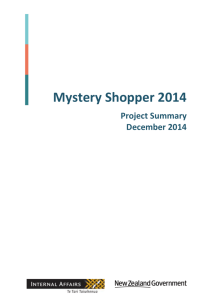Mystery Shopper Project Summary - Department of Internal Affairs