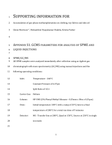 Appendix S1. GCMS parameters for analysis of SPME and