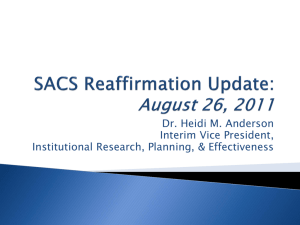 Introduction to the SACS Re-Affirmation Process