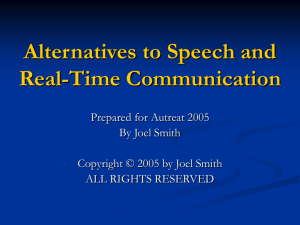 Alternatives to Speech and Real-Time Communication
