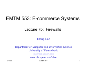 Firewalls - the Department of Computer and Information Science