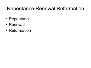 Repentance Renewal Reformation - Healthcare Christian Fellowship