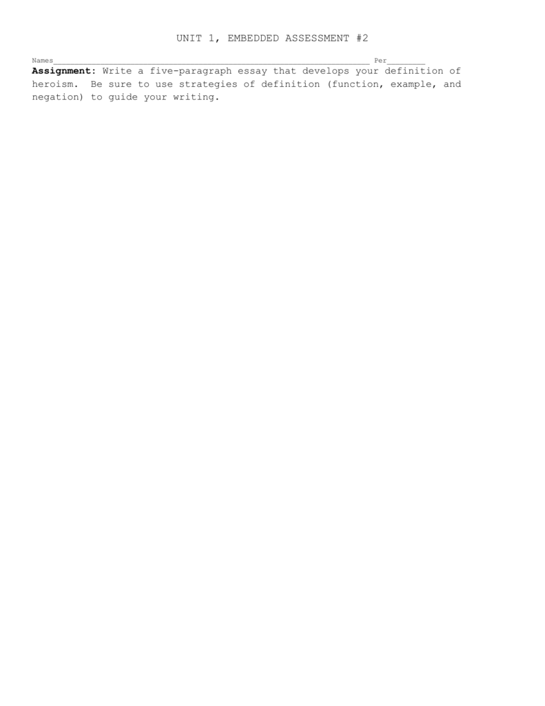 definition of heroism essay