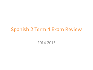 Spanish 2 Term 4 Exam Review