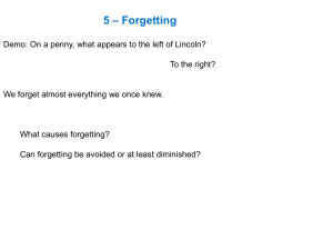 5 – Forgetting - College of Arts and Sciences