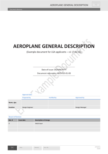 Aeroplane general description