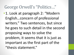 George Orwell*s *Politics**