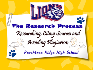 Using and Citing Sources - Peachtree Ridge High School Media
