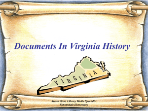 Major Documents In Virginia History