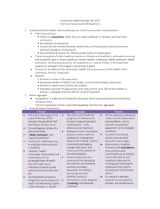 Community Health Nursing- Fall 2013 Final Exam Study Guide (50