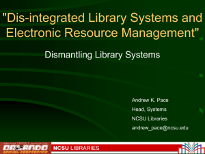 Dis-integrated Library Systems and Electronic
