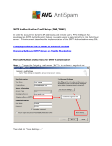 SMTP Authentication Email Setup (POP3)