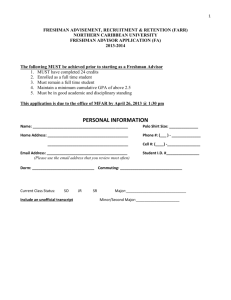 Freshman Adviser Application Form