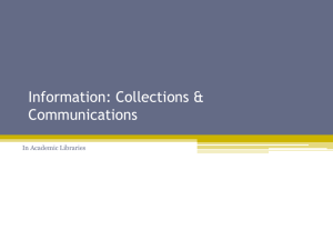 Information & Scholarly Communication, Week Five