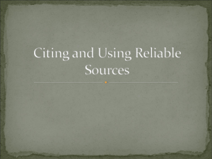 Citing and Using Reliable Sources