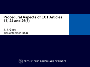 Procedural Aspects of the ECT Articles 17, 24 and 26(3)