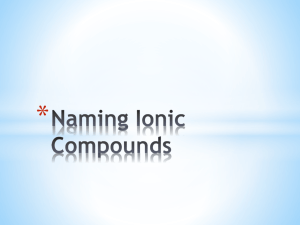 Naming Ionic Compounds with Polyatomic ions.