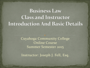 Business Law Introduction