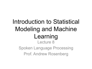 Introduction to Statistical Modeling and Machine Learning
