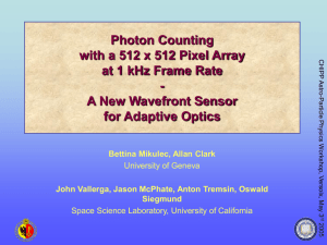 Photon Counting with a 512 x 512 Pixel Array at 1 kHz Frame Rate