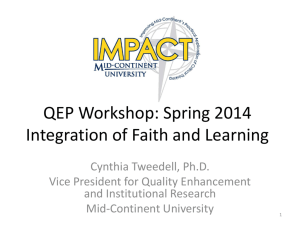 Integration of Faith and Learning - Mid