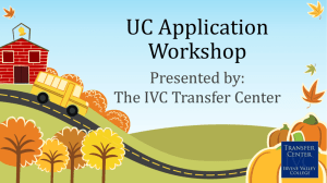 Fall 2016 UC Application Workshop