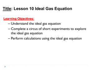 Ideal Gas Introduction and Practical