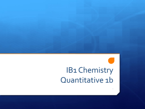 IB1 Chemistry Quantitative chemistry 1