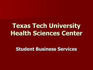 HSC Bursar's Office - Texas Tech University Health Sciences Center