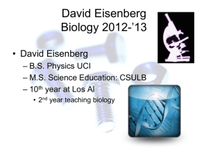 David Eisenberg Physics *08-*09